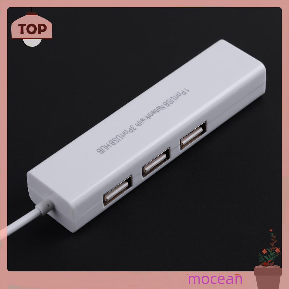 Mocean OTG 3 Port USB 2.0 HUB 10/100MB Micro USB to RJ45 LAN Adapter Network Card