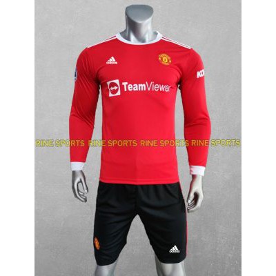 Bộ áo bóng đá mu đỏ dài tay hàng việt nam cao cấp mùa giải 2021-2022