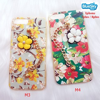 Ốp lưng Iphone 7 Plus / 8 Plus bông hoa có dây đeo