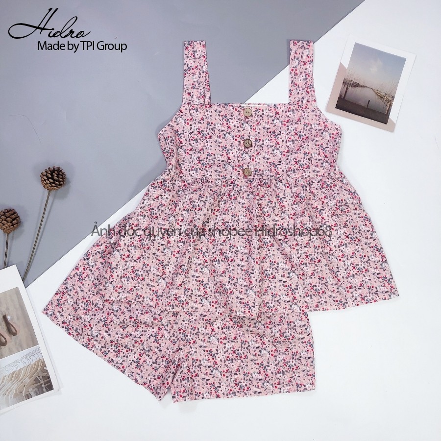 Bộ Mặc Nhà Hoa Nhí Hai Dây Babydoll Chất Thô Đũi Mềm Mát | BigBuy360 - bigbuy360.vn