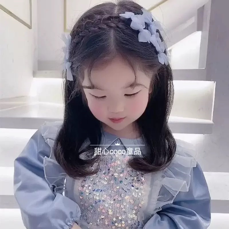 Set 2 chiếc kẹp tóc nhỏ công chúa nhiều màu cho bé gái, phụ kiện tóc tạo kiểu cho trẻ em phong cách Hàn Quốc