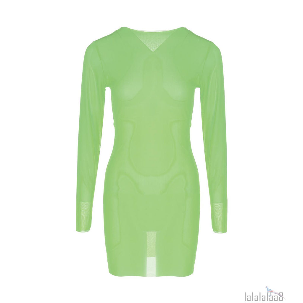 Đầm lưới mặc ngoài bikini màu trơn thời trang mùa hè quyến rũ dành cho nữ YH