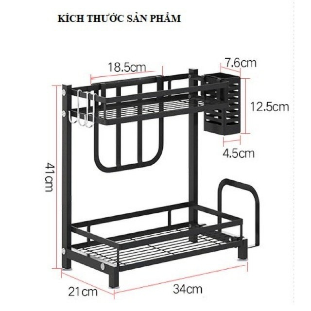 kệ gia vị 2 tầng-khung sắt tĩnh điện