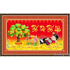 Tranh đính đá THẦN TÀI DF300 (88x50cm) chưa đính