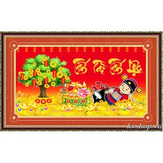Tranh đính đá thần tài df300 chưa đính