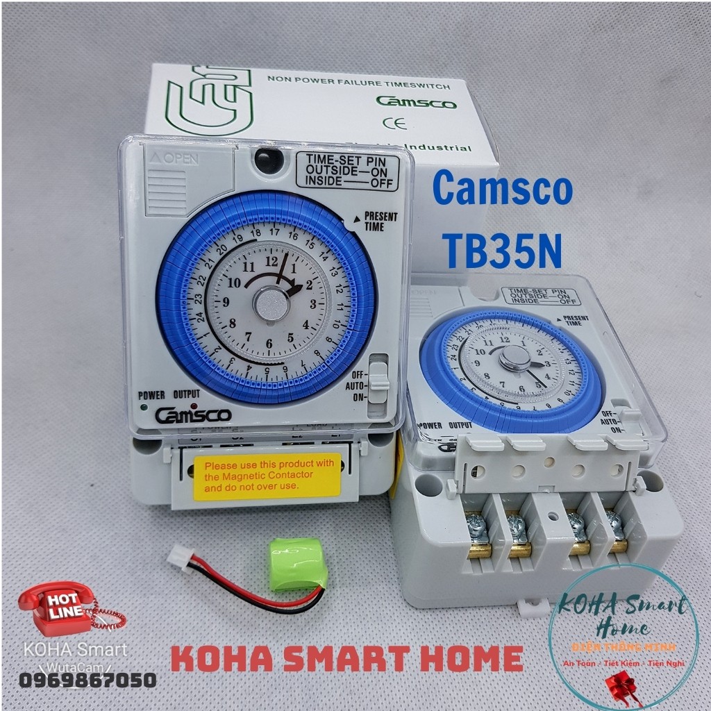 Timer công tắc hẹn giờ Camsco - TB35N (Tặng kèm pin lưu )