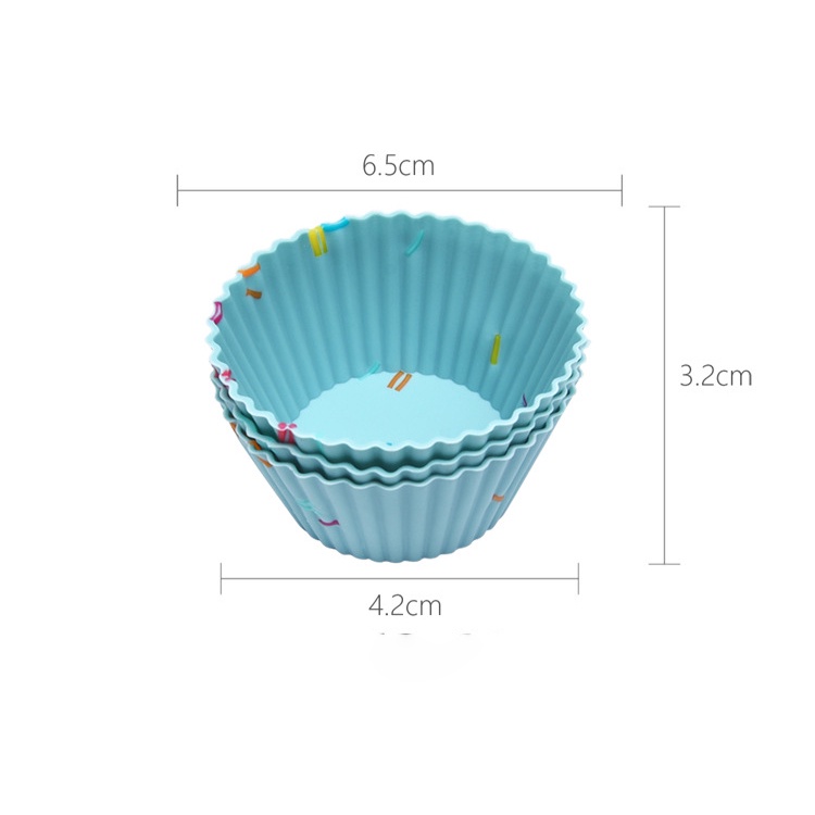 Set 6 khuôn làm bánh cupcake bằng silicon cao cấp có thể tái sử dụng