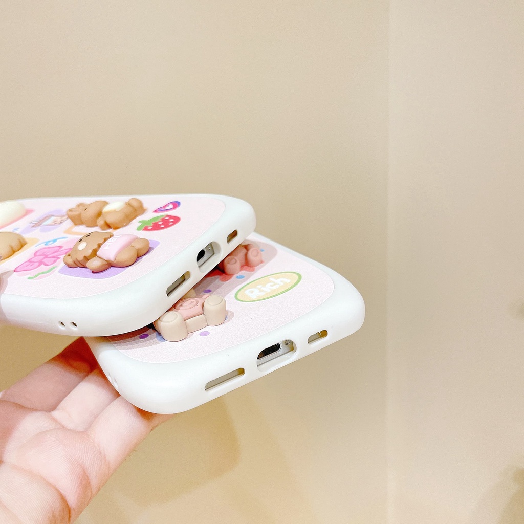 Ốp Điện Thoại Hình Gấu Thỏ 3D Thời Trang Chống Sốc