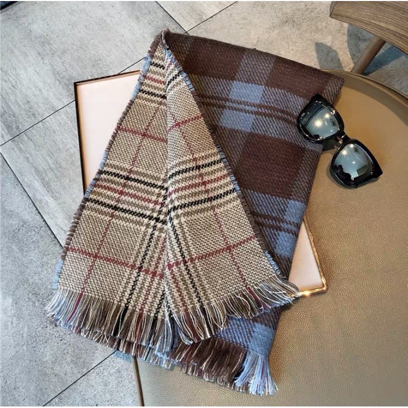 KHĂN QUÀNG HÀN QUỐC - KHĂN KẺ 2 MẶT K7