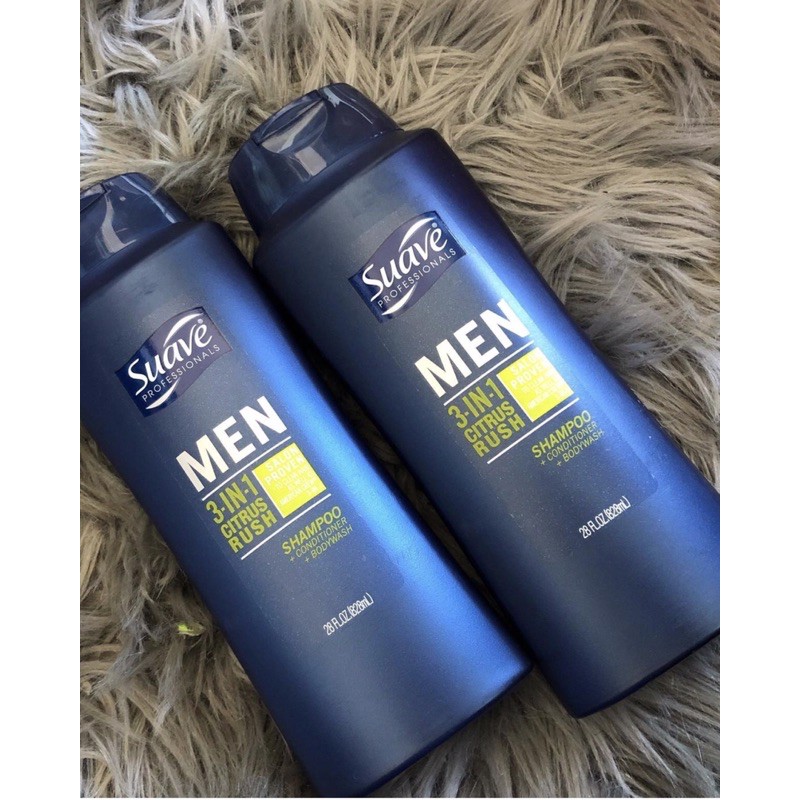 Dầu gội-tắm-xả cho nam-SUAVE MEN 3in1 nhập Mỹ