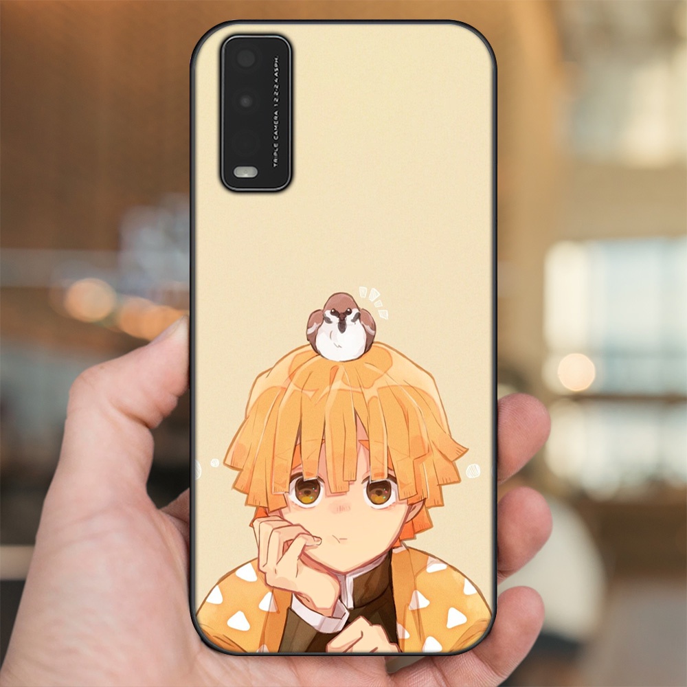 Ốp lưng Vivo Y20, Y20s, Y12s viền đen in hình Zenitsu Kimetsu no Yaiba