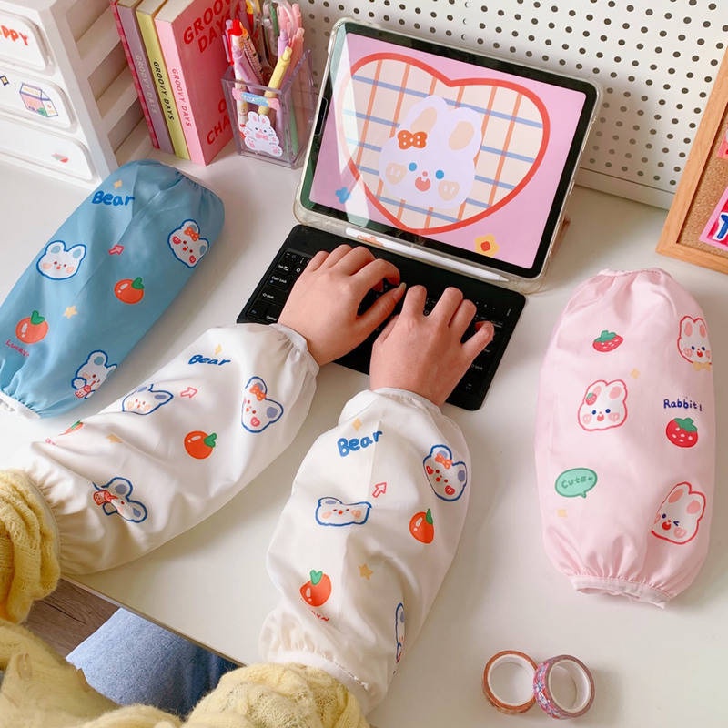 Vải bọc cổ tay áo dài chống bẩn họa tiết hoạt hình dễ thương