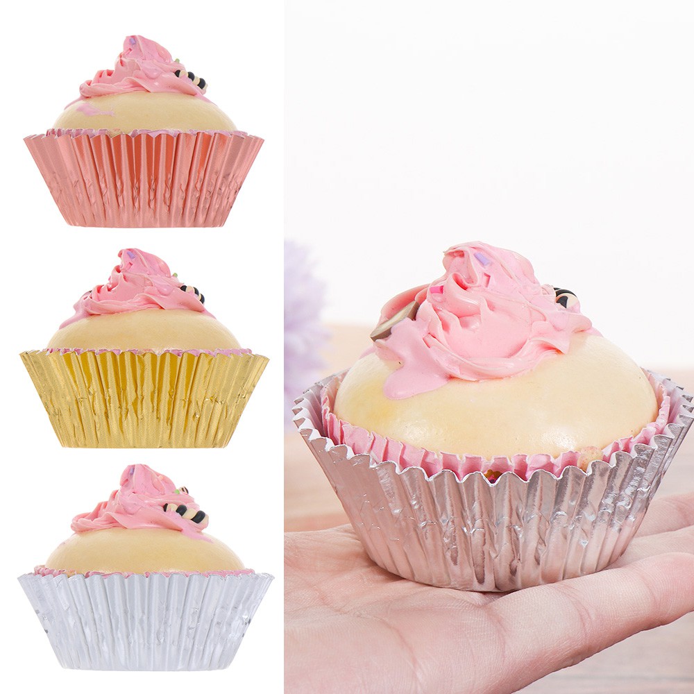 Cốc Lá Nhôm In Chữ Trang Trí Bánh Cupcake|Giấy Gói Kẹo Nhiều Màu