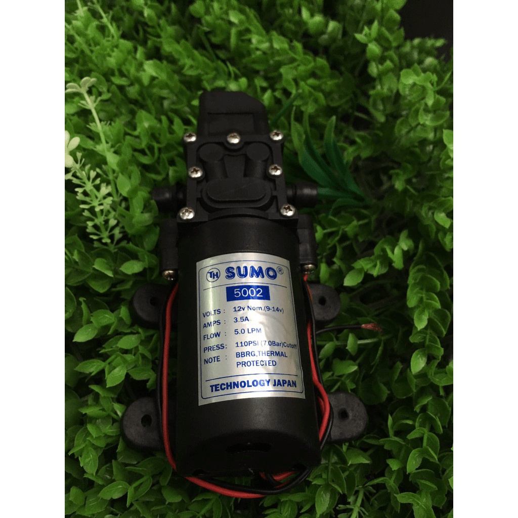 Bơm phun sương , rửa xe mini 12V SUMO JAPAN màu đen 60W - 5L/Phút Tự động hút và ngắt nước khi mở khóa