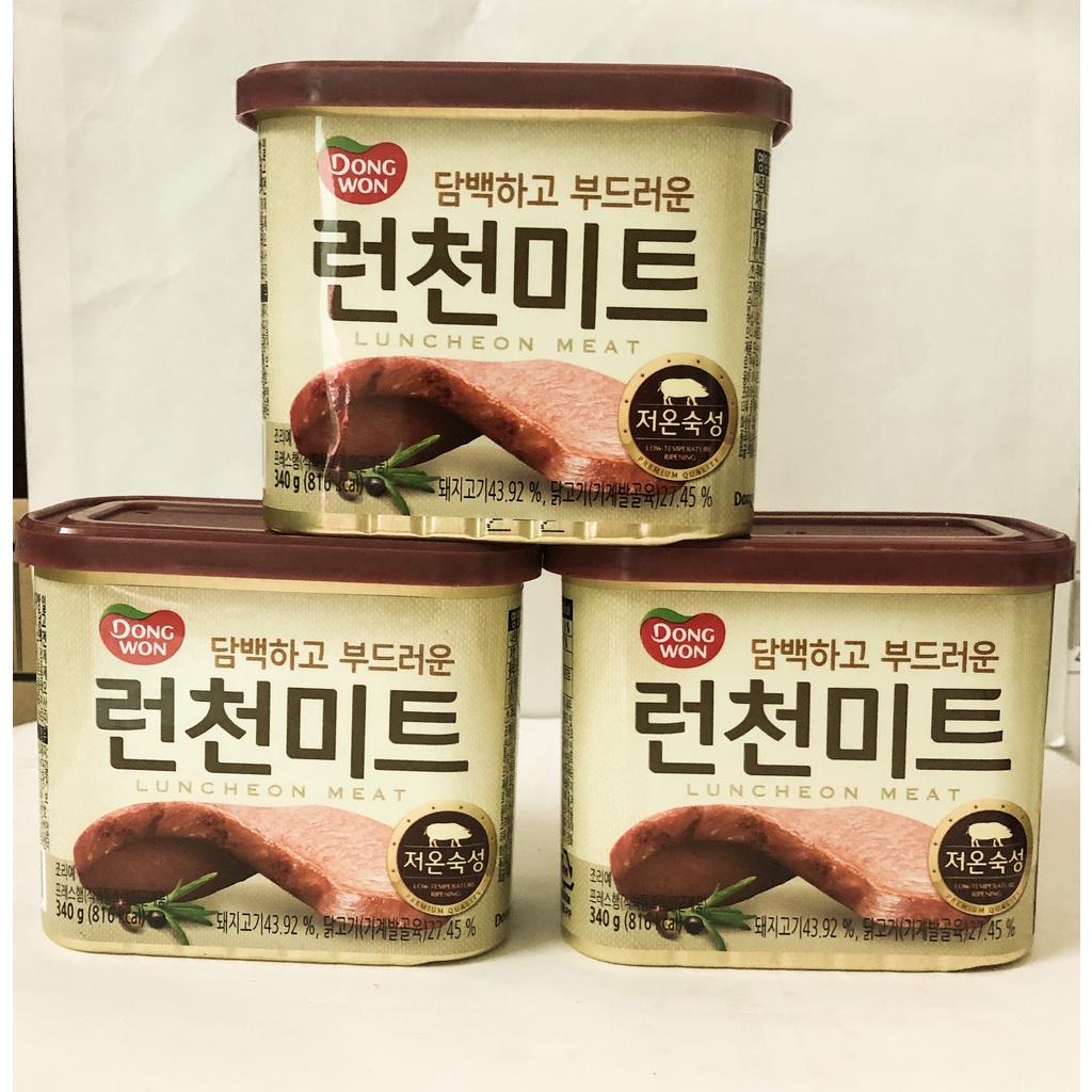 [BÁN SỈ] Thịt Hộp Spam Hàn Quốc Dongwon Nắp Đỏ HSD 2024 Luncheon Meat 340G FREE SHIP Thịt Hộp  Nhập Khẩu