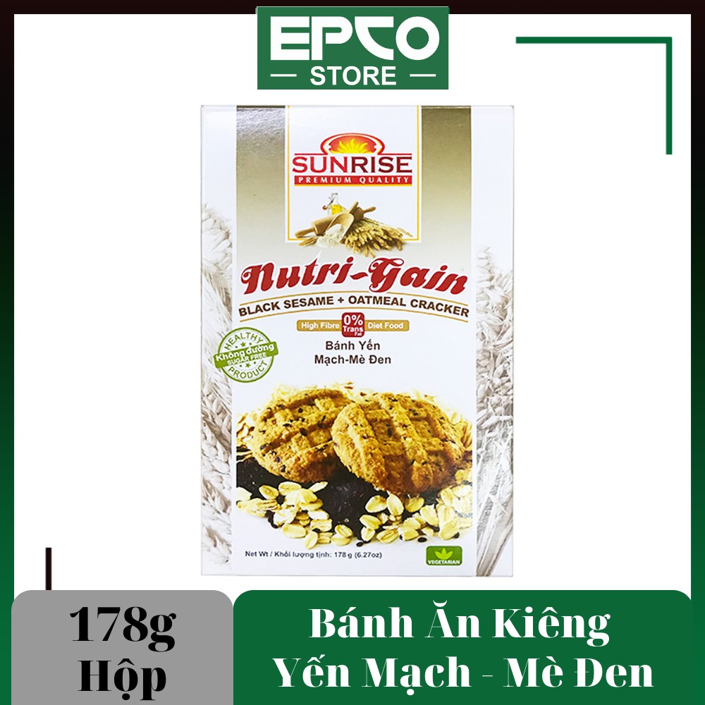 Bánh Ăn Kiêng Yến Mạch - Gạo Lứt Không Đường Sunrise (178g)