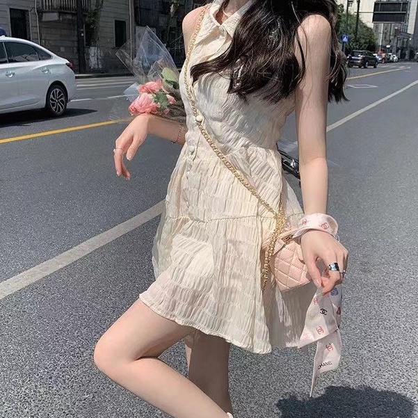 Đầm Ngắn Hai Dây Ôm Eo Thời Trang Năm Mới Dành Cho Nữ