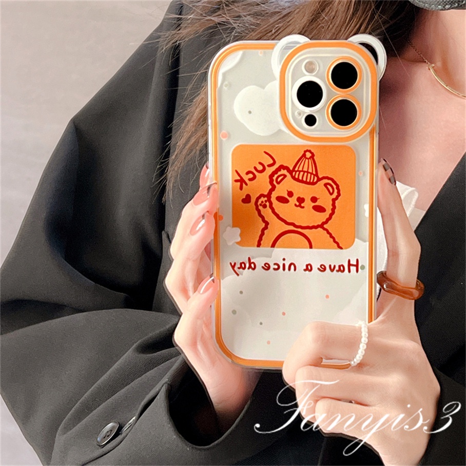 Ốp Điện Thoại Dẻo Họa Tiết Gấu &amp; Tai Gấu Dễ Thương Cho iPhone 14 13 12 11 Pro Max X XR Xs Max 8 7 6 6s Plus SE 2020