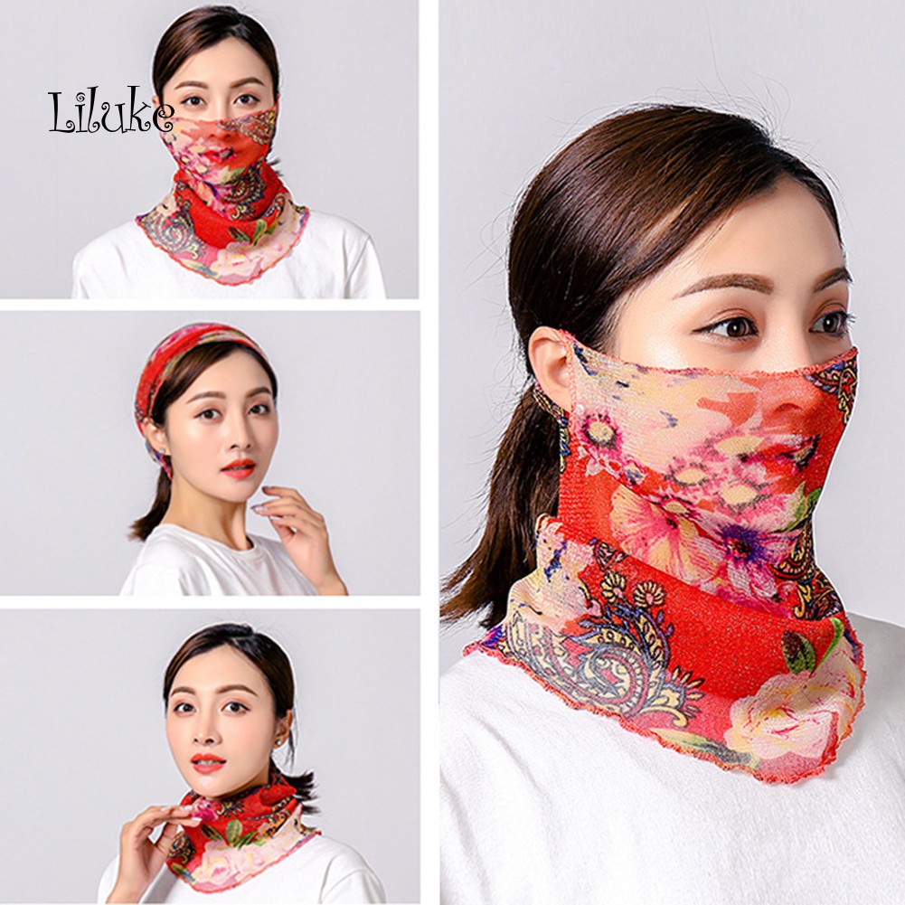 Khẩu Trang Chống Nắng Thoáng Khí Mềm Mại In Họa Tiết Xinh Xắn Cho Nữ