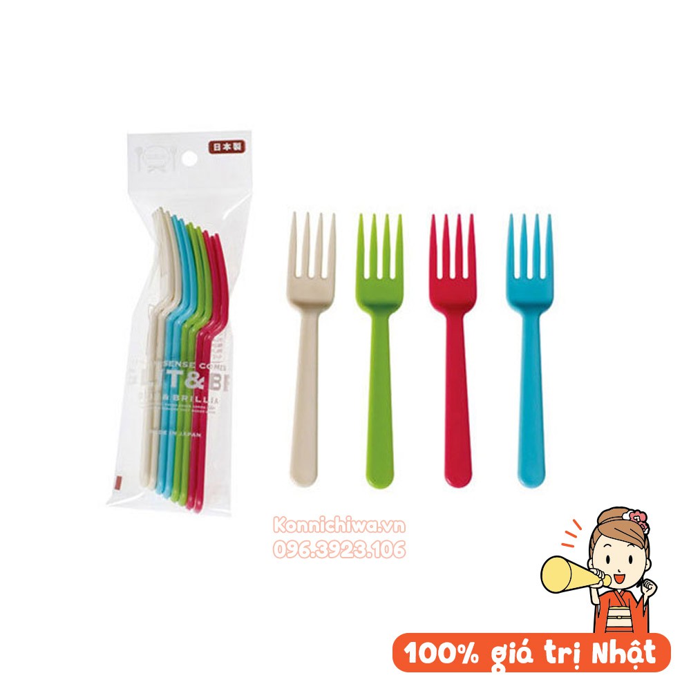 Set 8 chiếc thìa dĩa YAMADA nội địa Nhật, thìa nĩa nhựa dùng hàng ngày hoặc đi du lịch