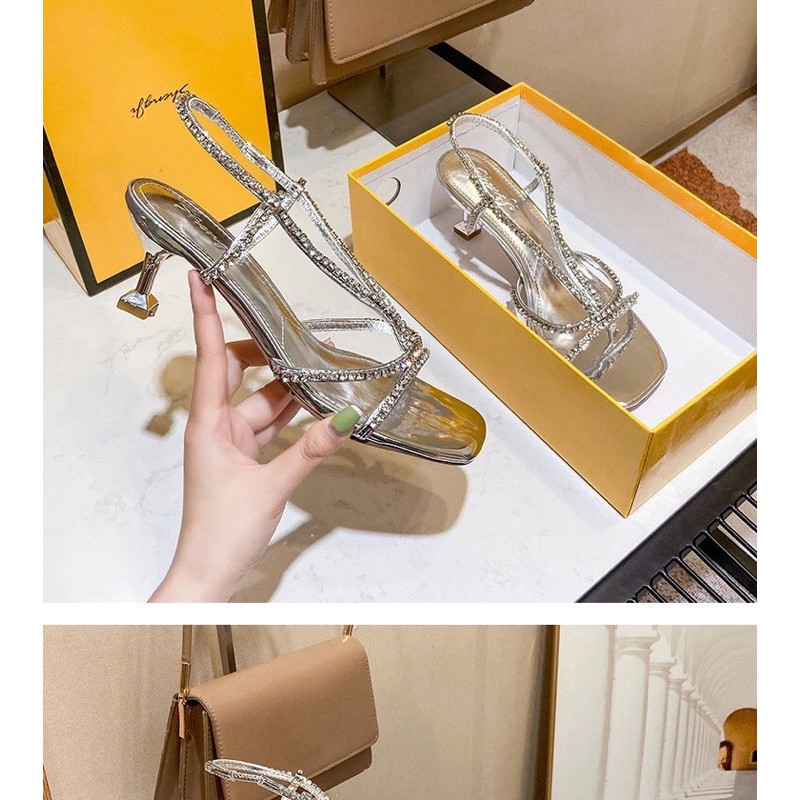 Sandal dây đá miumiu đá sáng