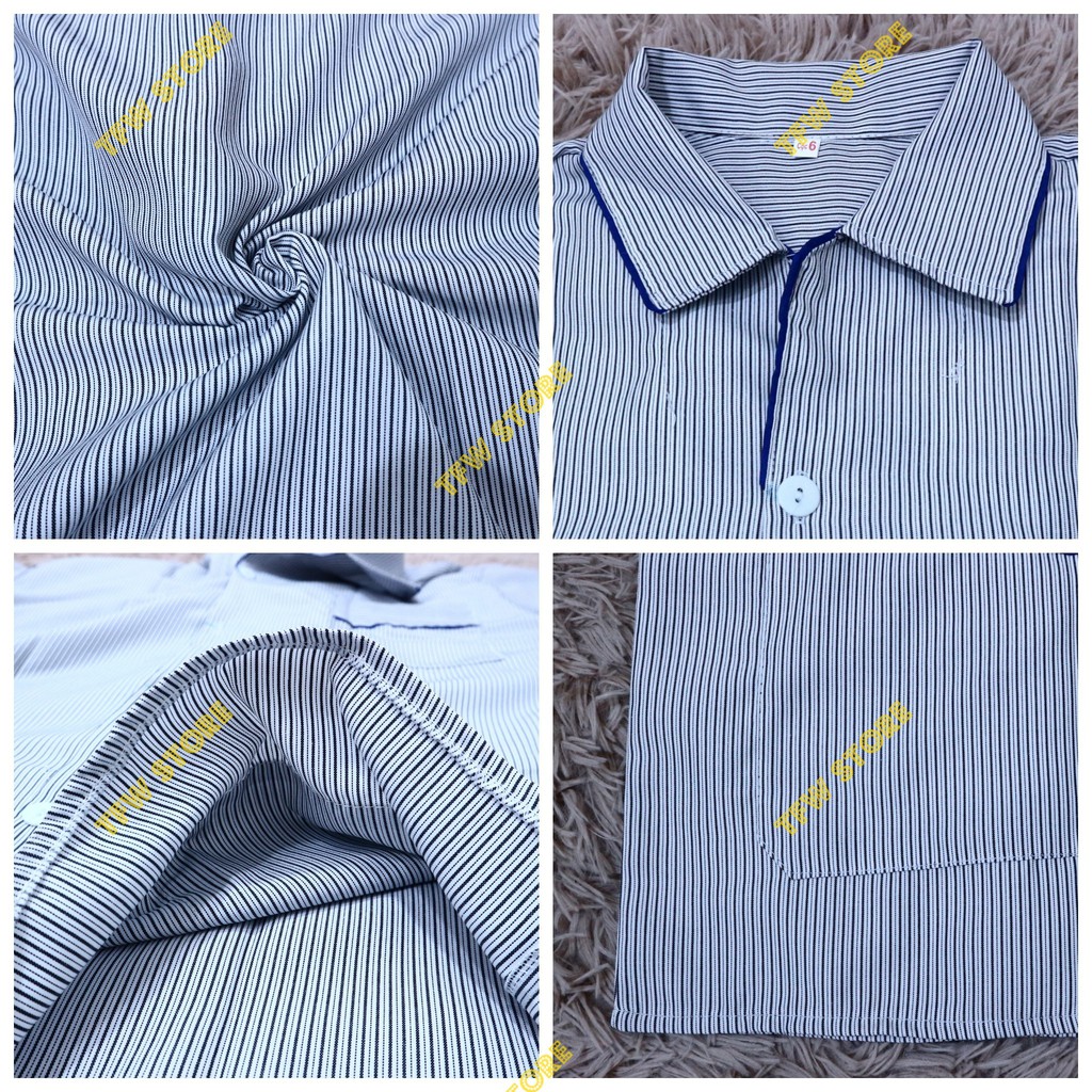 Bộ pijama nam trung niên vải kate kẻ sọc , quần áo mặc nhà, bộ ngủ cho ông, cho bố - Hàng VN