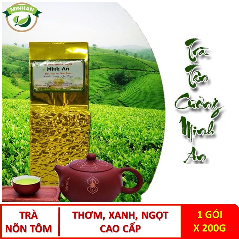 200g trà xanh Tân Cương nõn tôm đặc sản - chè Thái Nguyên nước xanh thơm cốm hậu ngọt sạch Làm quà biếu tặng xưởng Minh 