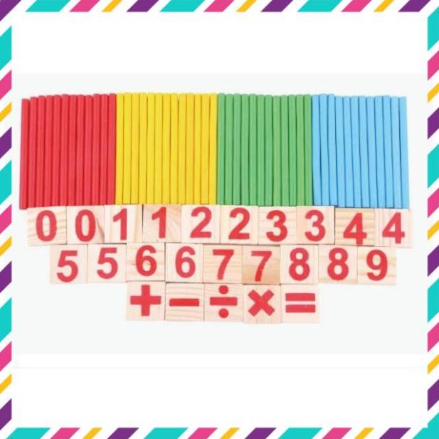 Đồ chơi bộ que tính cho bé, đồ chơi gỗ phát triển trí tuệ.