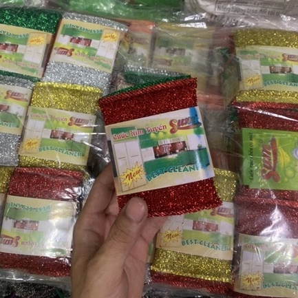 1 Lốc 4 Miếng Kim Tuyến Rửa Chén Thương Hiệu Sum