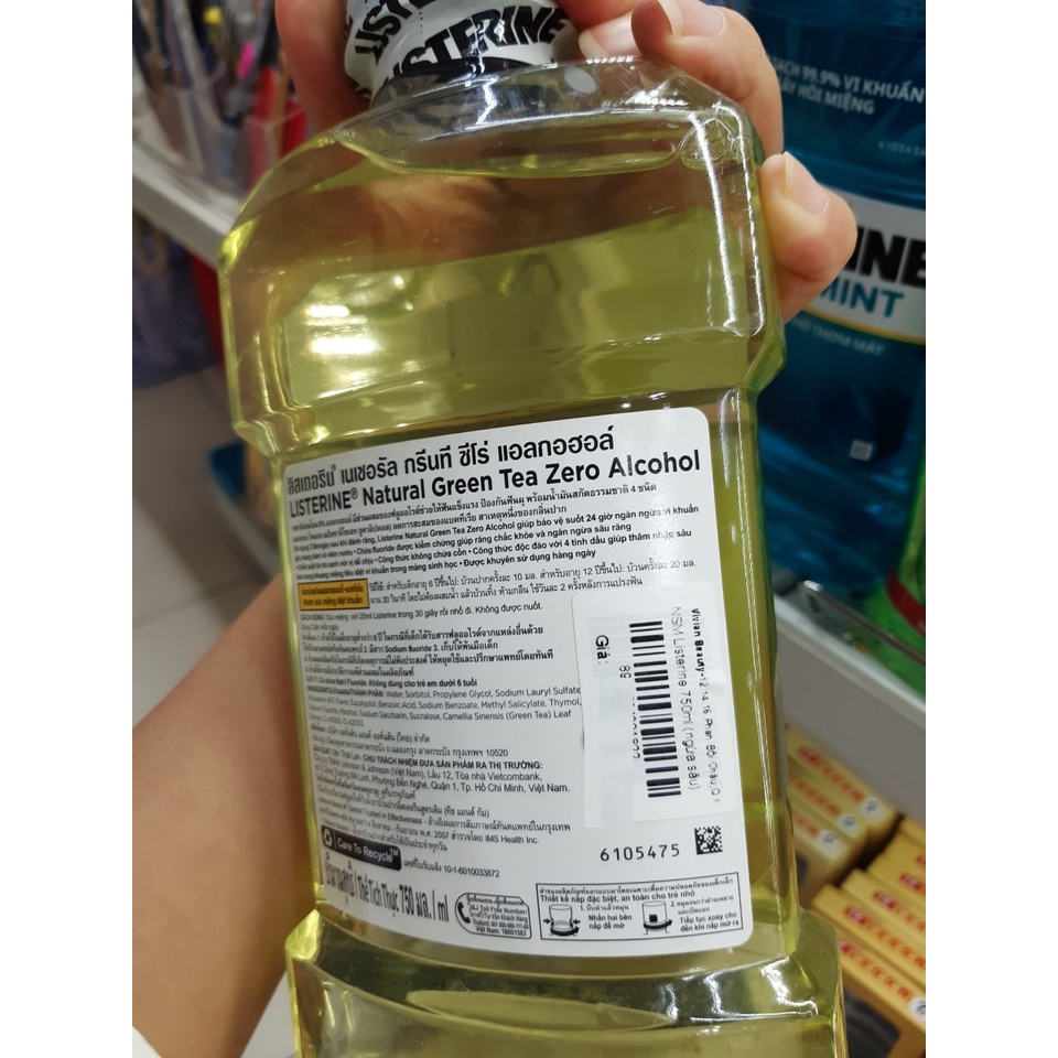 Nước Súc Miệng Ngừa Sâu Răng Listerine Natural Green Tea 750ml (MP6928)