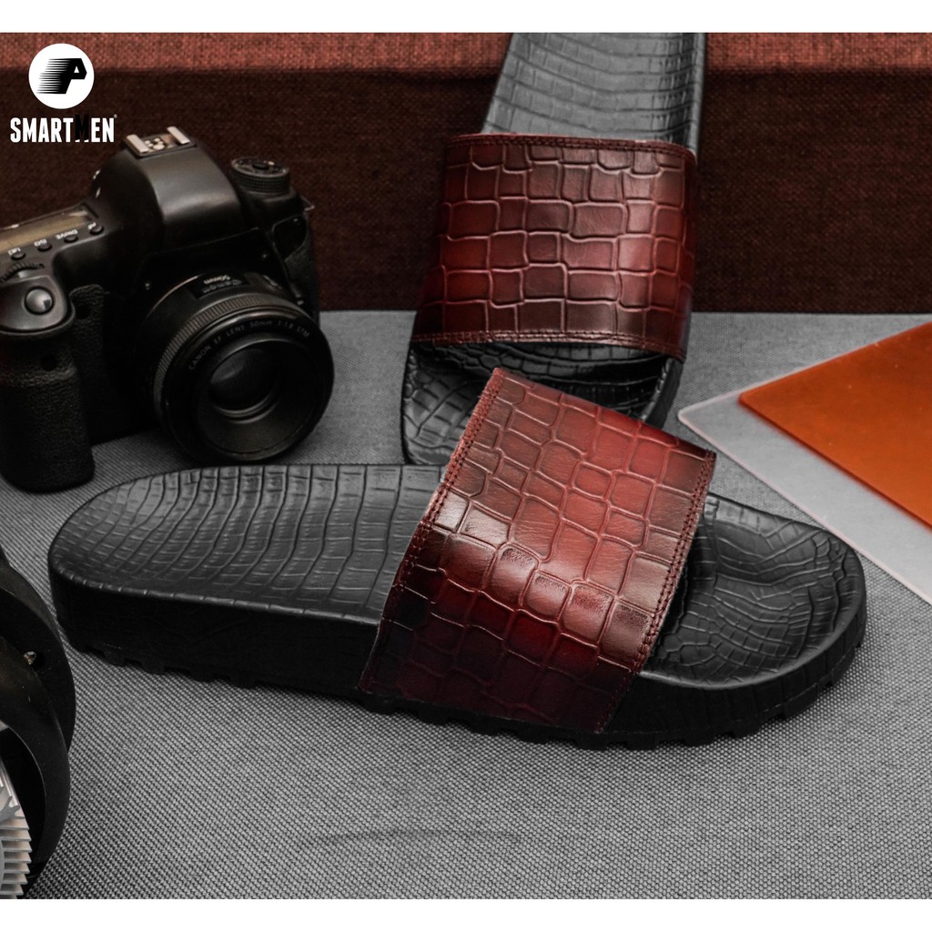 Dép Da bò thật SMARTMEN DSM-03 Nâu