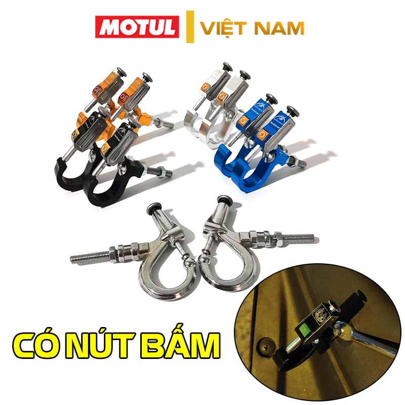 Móc treo đồ xe máy có nút bấm nhôm CNC nhỏ gọn, cứng cáp cho Wave, Sirius, Exciter, Winner, Raider, Satria...