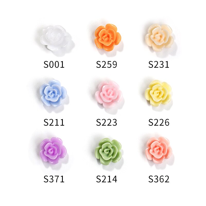 Set 20 Phụ Kiện Trang Trí Móng Tay Hình Hoa Trà 3d