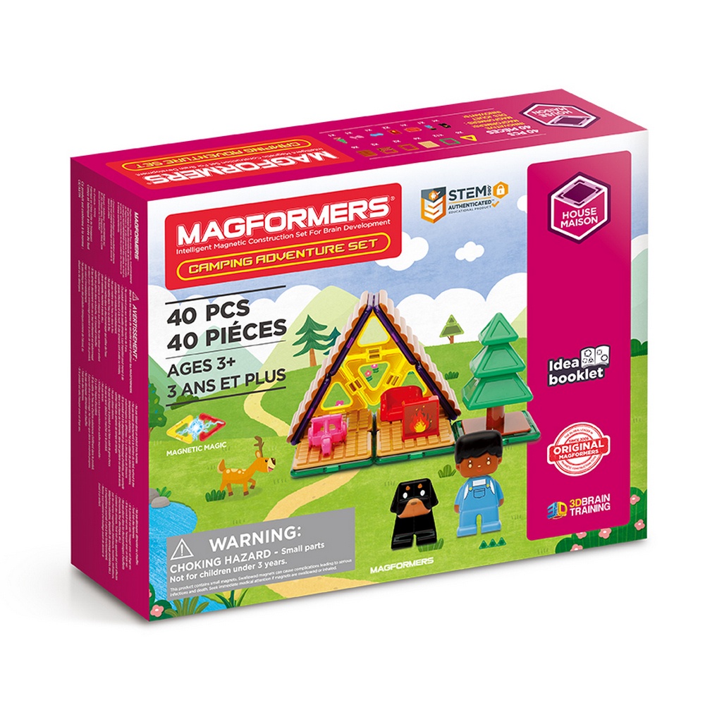 Xếp hình nam châm 3D Magformers Bộ cắm trại thám hiểm 40 mảnh