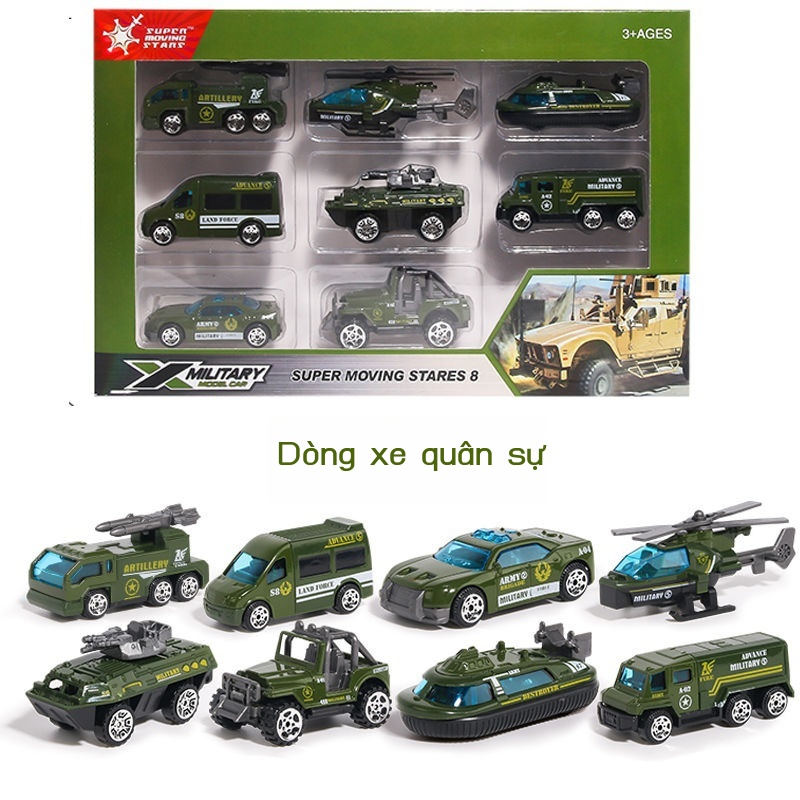 ▦◈♝Hợp kim xe quân sự xe cứu hỏa SWAT máy bay đồ chơi trẻ em mô hình xe ô tô