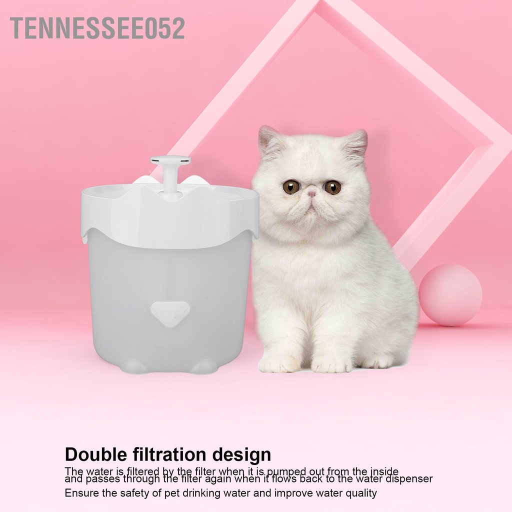 Tennessee052 Đài phun nước cho mèo Máy lọc tự động ABS với máy bơm thông minh không ồn và đèn LED vật nuôi