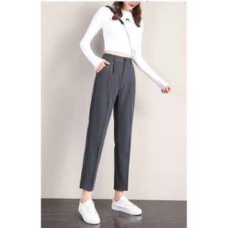 [FREE SHIP]Quần vải nữ dáng baggy cạp cao form đẹp màu đen - Quần vải nữ công sở dễ phối đồ đi làm đi học-
