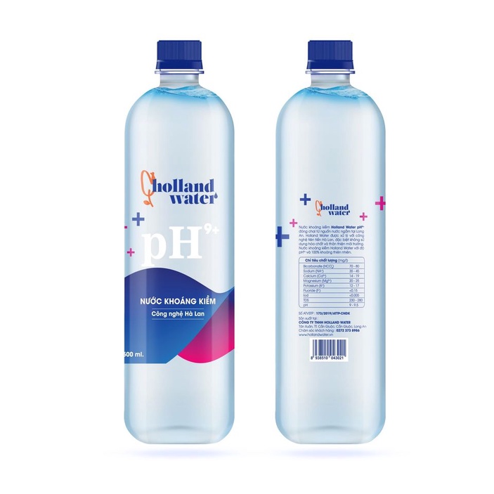 Thùng 24 Chai Nước Uống Tinh Khiết Hà Lan Kiềm PH Holland Water (Chai 500ml)