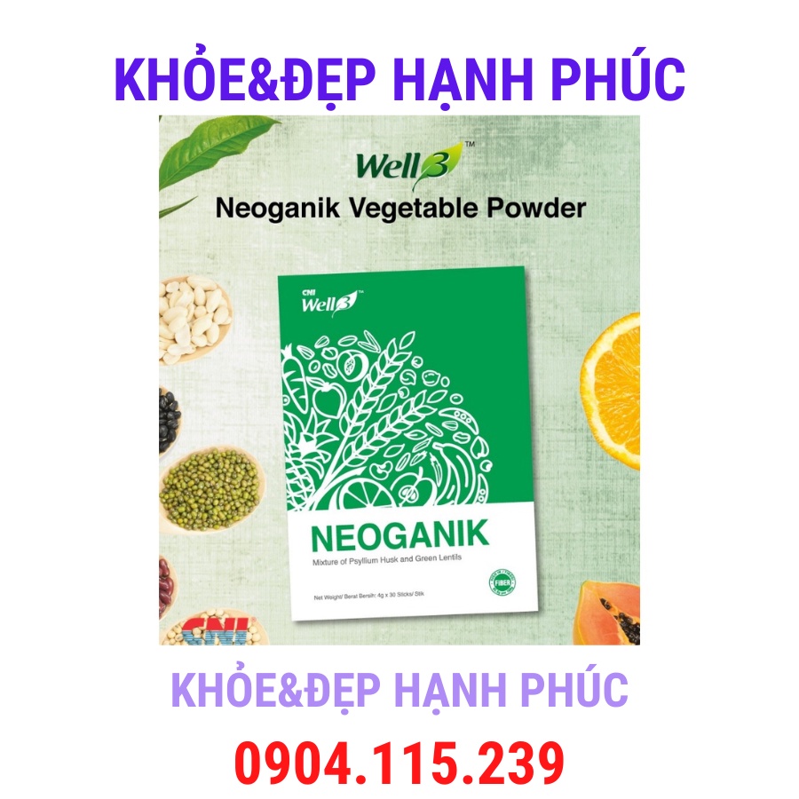 Thực phẩm bảo vệ sức khỏe Well 3 Neoganik CNI hỗ trợ tiêu hóa – 30 gói/hộp - 4gr/gói
