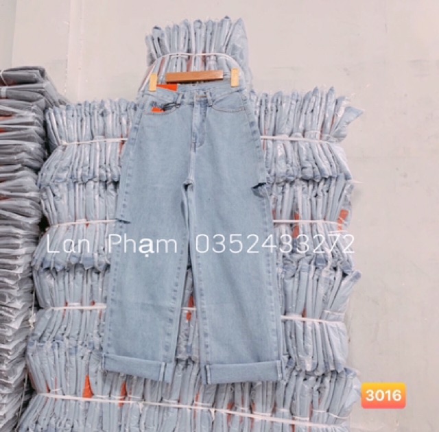 QUẦN JEAN XANH ỐNG RỘNG RÁCH 2 SƯỜN🎯mã 3016 | BigBuy360 - bigbuy360.vn