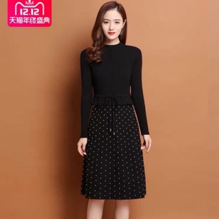 Đầm len rút eo. 320k.