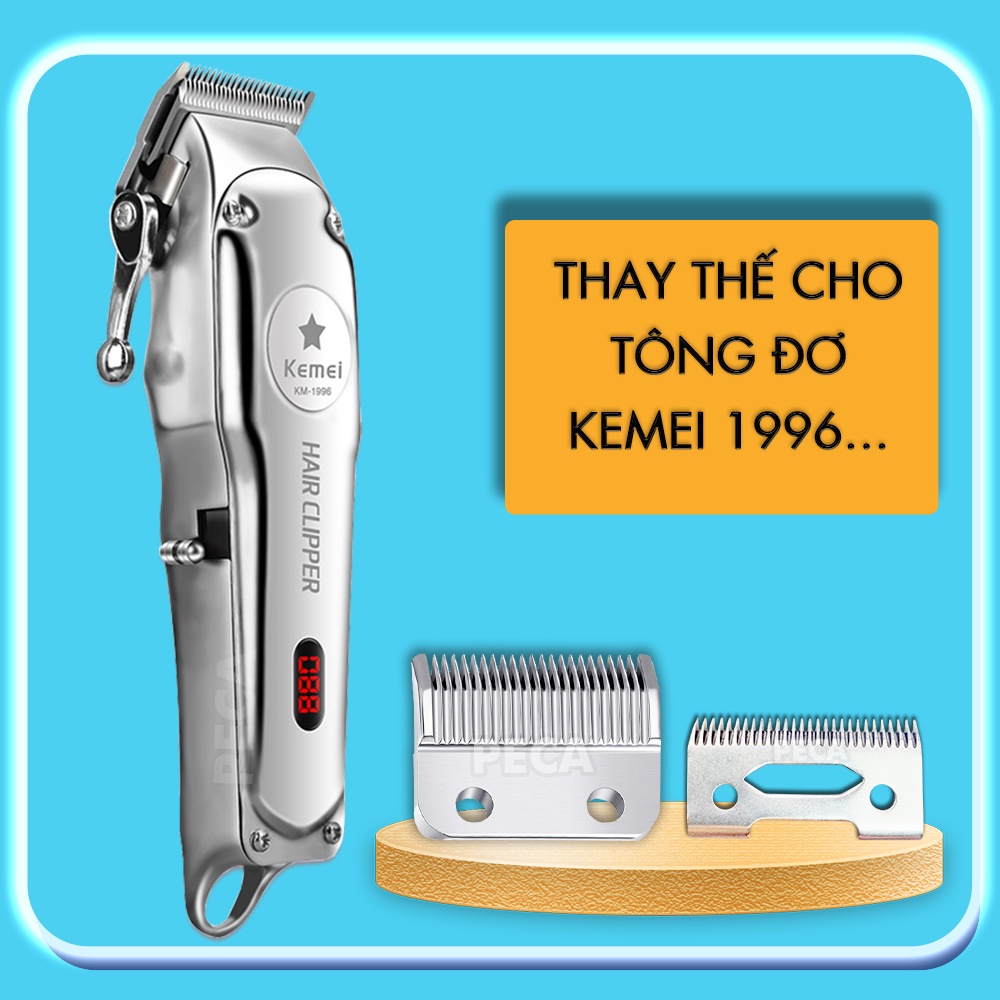 Bộ lưỡi tông đơ thay thế làm bằng thép không gỉ dùng cho các dòng tông chuyên nghiệp Kemei KM-1996...