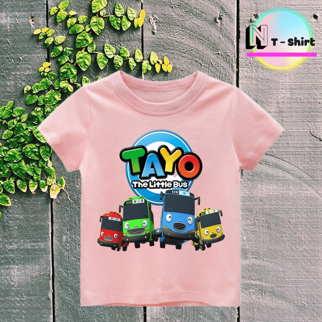 Áo thun cho bé in hình hoạt hình Tayo Bus, Áo cotton mặc mát thoải mái NTShirt 01