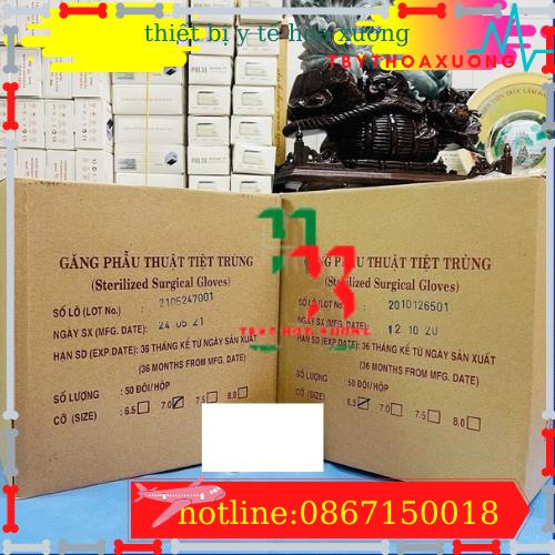 1 đôi Găng Tay Phẫu Thuật Tiệt Trùng Vglove Size 7 50c/H
