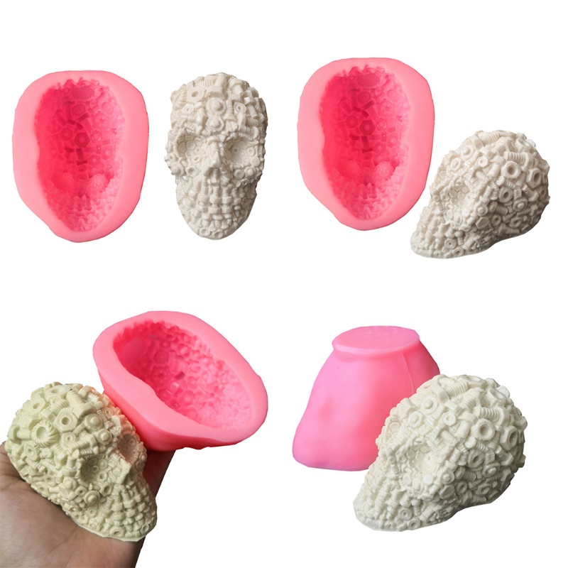 YOI Creative Screw Skull Silicone Mold Keychain Resin Epoxy Craft Polymer Clay Craf