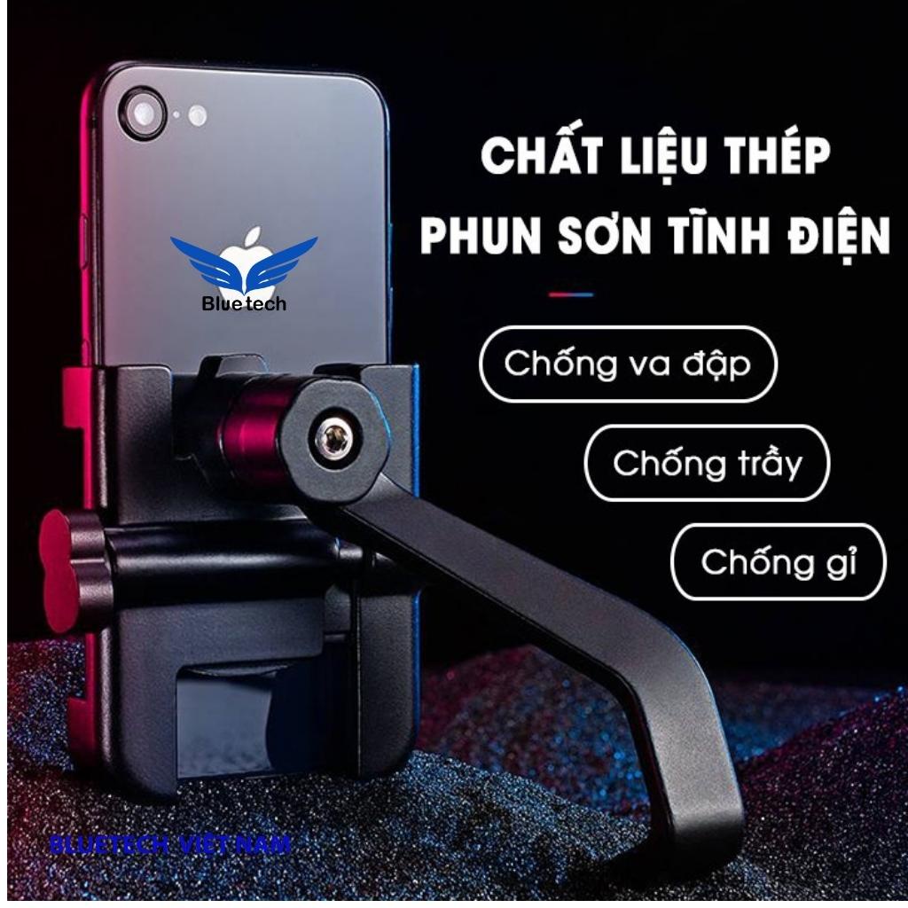 Kẹp điện thoại xe máy C2, giá đỡ điện thoại xe máy chắc chắn, chất liệu hợp kim sơn tĩnh điện chống cướp giật an toàn