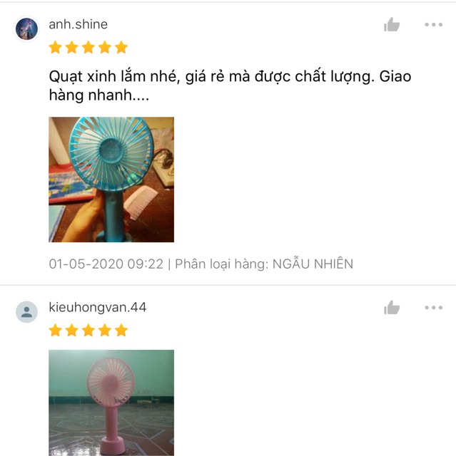 Quạt cầm tay mini ( BÁN LỖ)- 3 chế độ quạt, quạt tích điện tiện lợi, sử dụng mọi lúc mọi nơi, cầm tay , để bàn | BigBuy360 - bigbuy360.vn