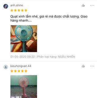 Quạt cầm tay mini ( BÁN LỖ)- 3 chế độ quạt, quạt tích điện tiện lợi, sử dụng mọi lúc mọi nơi, cầm tay , để bàn