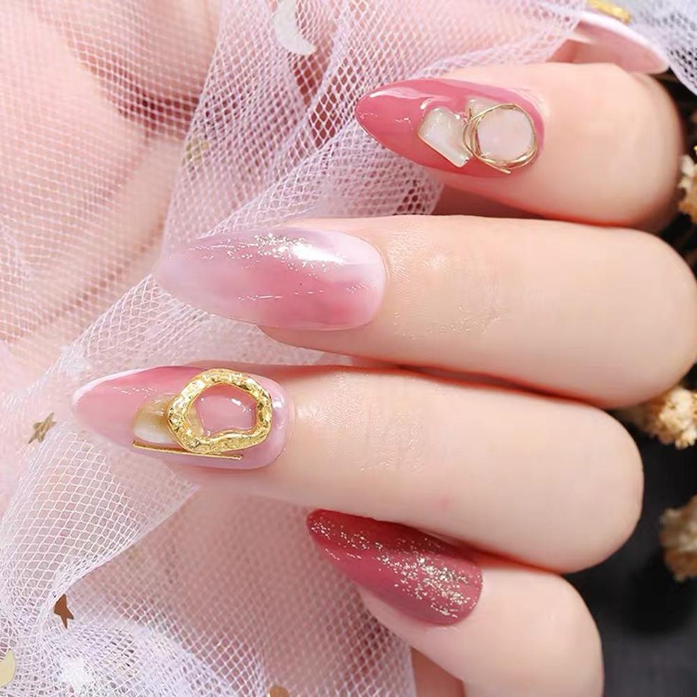 Set 20 Miếng Dán Trang Trí Móng Tay 3D Khung Hợp Kim Kim Loại