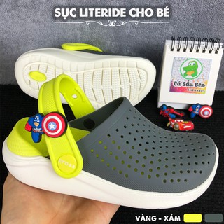 Dép Sục Cross Literide Màu Vàng Xám Cho Bé Trai Bé Gái Siêu Êm Chân, Chống Trơn Trượt Bảo Vệ Ngón Chân Cho Bé
